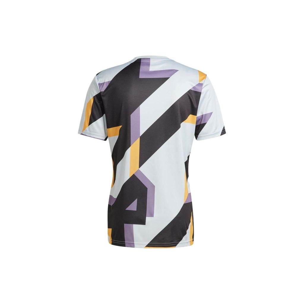 Adidas Футболка с геометрическим узором и цветным принтом, с круглым вырезом и коротким рукавом, мужская, многоцветная IB0877