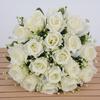 Best-Selling 18-Piece Handmade Soft Silk Artificial Rose Bouquet Modern Durable Wedding Home Decor Valentine's Day Factory