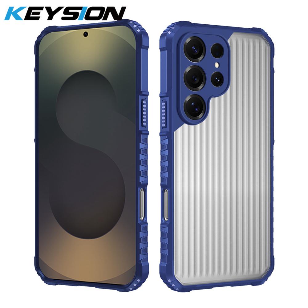 KEYSION Сверхпрочный противоударный чехол для телефона Samsung S23 S24 S25 Ultra Силиконовый+ПК Полупрозрачная матовая крышка для Galaxy S25 S21 FE