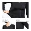 Otafuku Gloves Summer Innerwear Long Sleeve Crew Neck Cool to the Sweat Quick UV Black M [Fully Deodorizing, Touch, Compression, Absorbing, Drying,
