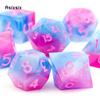7 шт. розовые, синие, розовые, с острыми краями, смоляные кубики, многогранные кубики, подходящие для ролевых ролевых игр, настольная игра
