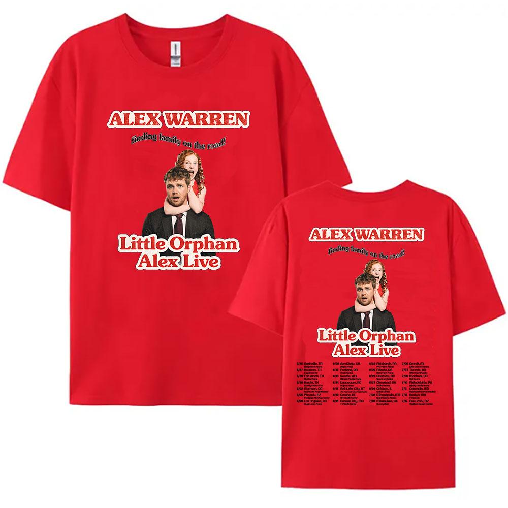 Летняя одежда Футболка Little Orphan Alex Live ALEX WARREN Найти семью в пути Футболка с коротким рукавом 100% Хлопок Свободная футболка Печать Аниме Футболка