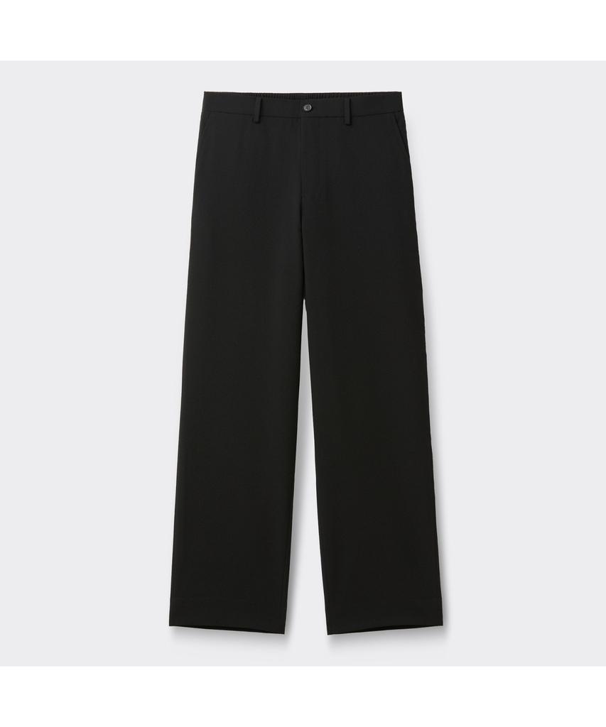 Keoseuuteommellou Black Loose Fit Seersucker Pants Cwpam26324Bkx