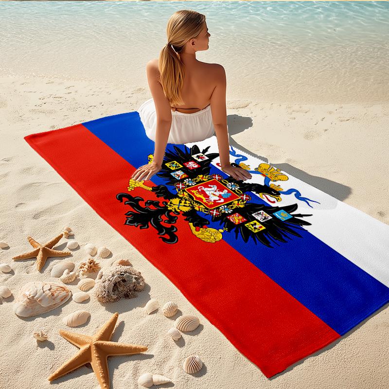 1Pc Russian Imperial Flag Beach Towel, Quick Dry, Multi-Use for Beach Pool Gym Yoga Home Travel, Christmas, Halloween, Xmas Gift M928745