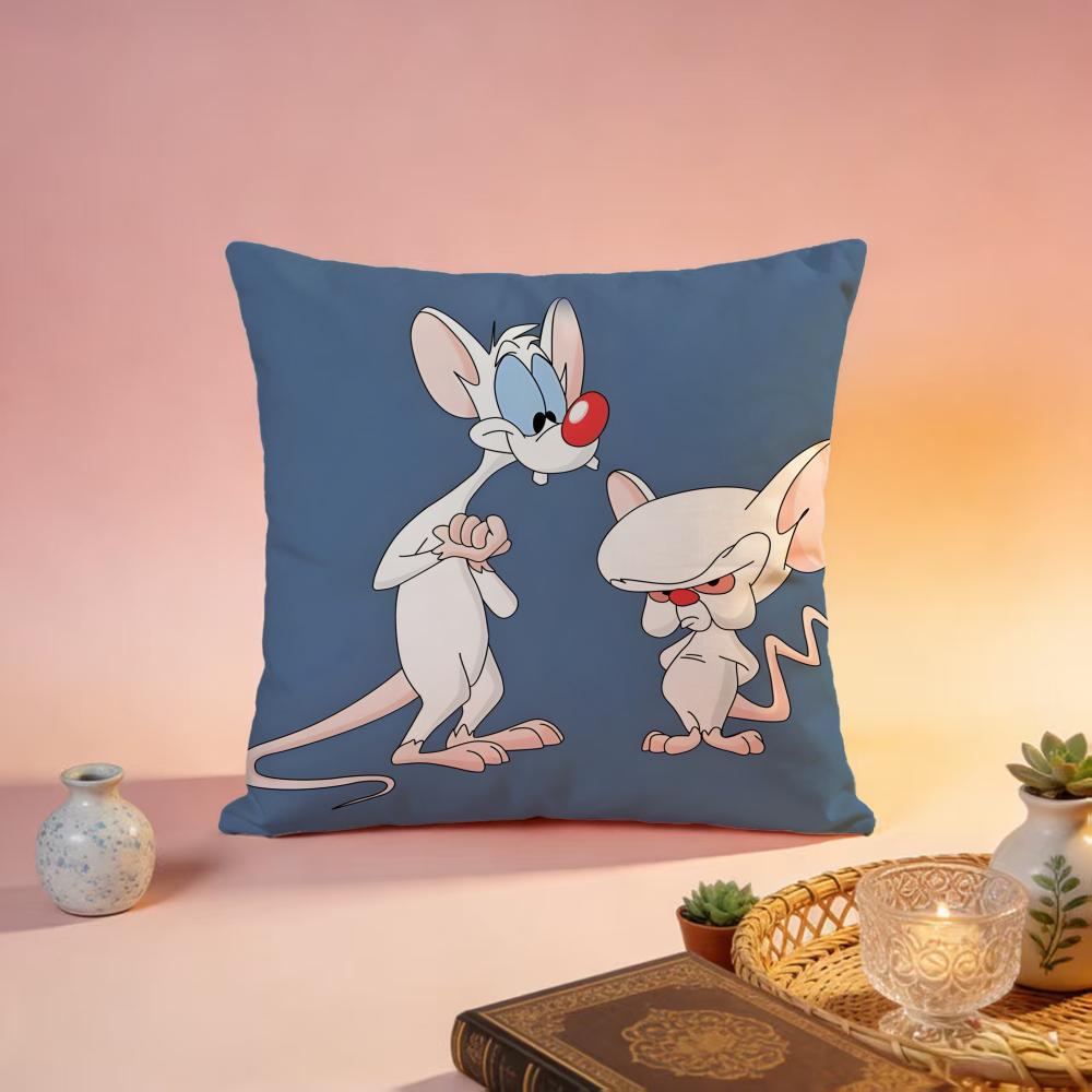 Fashion PPinky and the Brainful Cushion Cover Premium SkinFriendly Pillow Case MultiPurpose for Home Office Travel