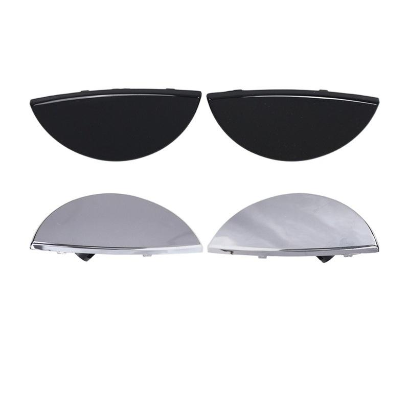 2Pcs L+R Black/Silver Headlight Washer Cover For BMW For Mini Cooper 2001-2006 Front Headlight Washer Nozzle Cover Accessories
