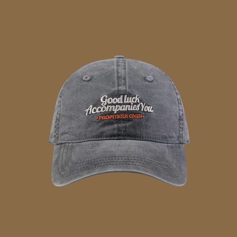 Fashion Letter Embroidery Vintage Wash Soft Crown Unisex Adjustable Daily Casual Baseball Cap