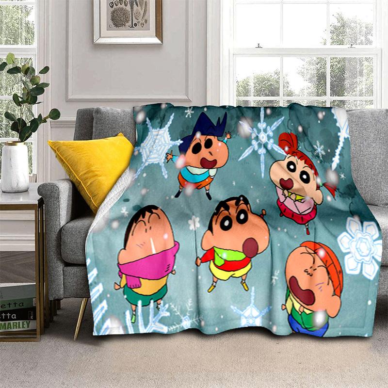 Crayon Shinchan Balloons Tapestry Blanket Home Decor Camping Trip Digital Printing Bedroom Sheet