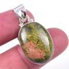 Natural Unakite Gemstone Handmade 925 Solid Sterling Silver Pendant 1.25" z0K94