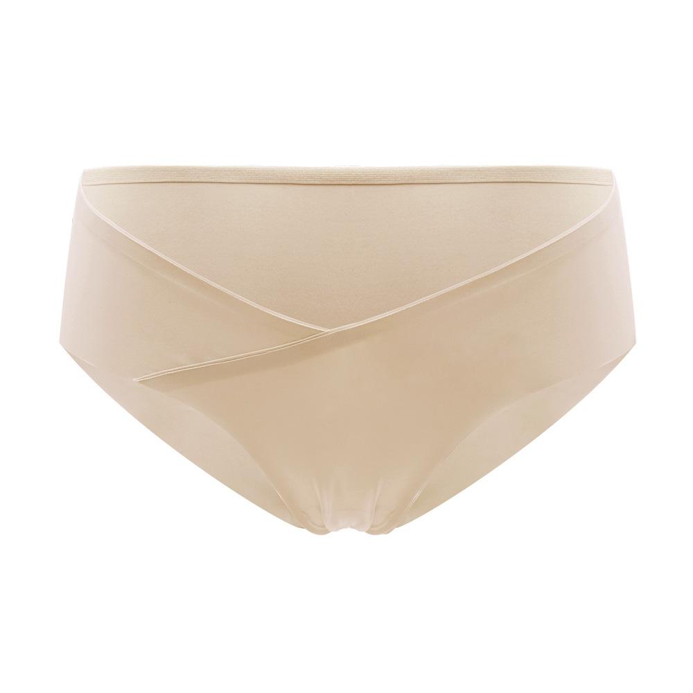 Нижнее белье для беременных женщин с эффектом подтяжки бедер, женское, антибактериальное, с V-образным вырезом, бесшовное, с низкой талией, с треугольными чашечками, большого размера