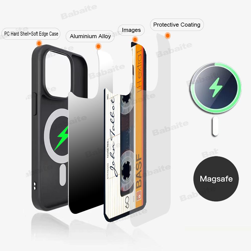 Vintage Cassette Tape Phone Case Magnetic Case For IPhone 16 14 13 12 11 15 Pro Max Plus For Magsafe Wireless Charge Cover