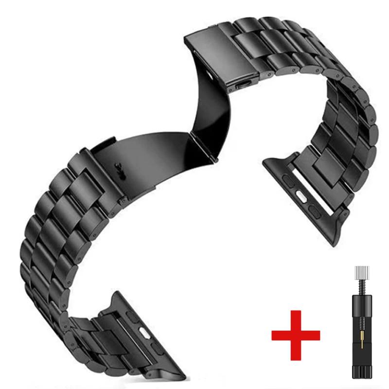 Металлический ремешок для Apple Watch Band 45мм 41мм 44мм 40мм 46мм 42мм Браслет из нержавеющей стали iWatch 11 10 9 8 7 6 5 4 SE Ultra 49мм