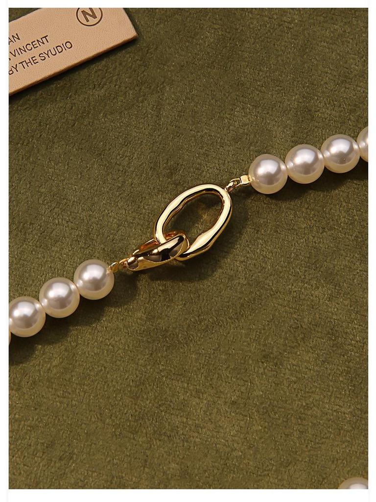 Нишевое жемчужное колье-чокер в корейском стиле: Искусственный жемчуг с сильным блеском для женщин