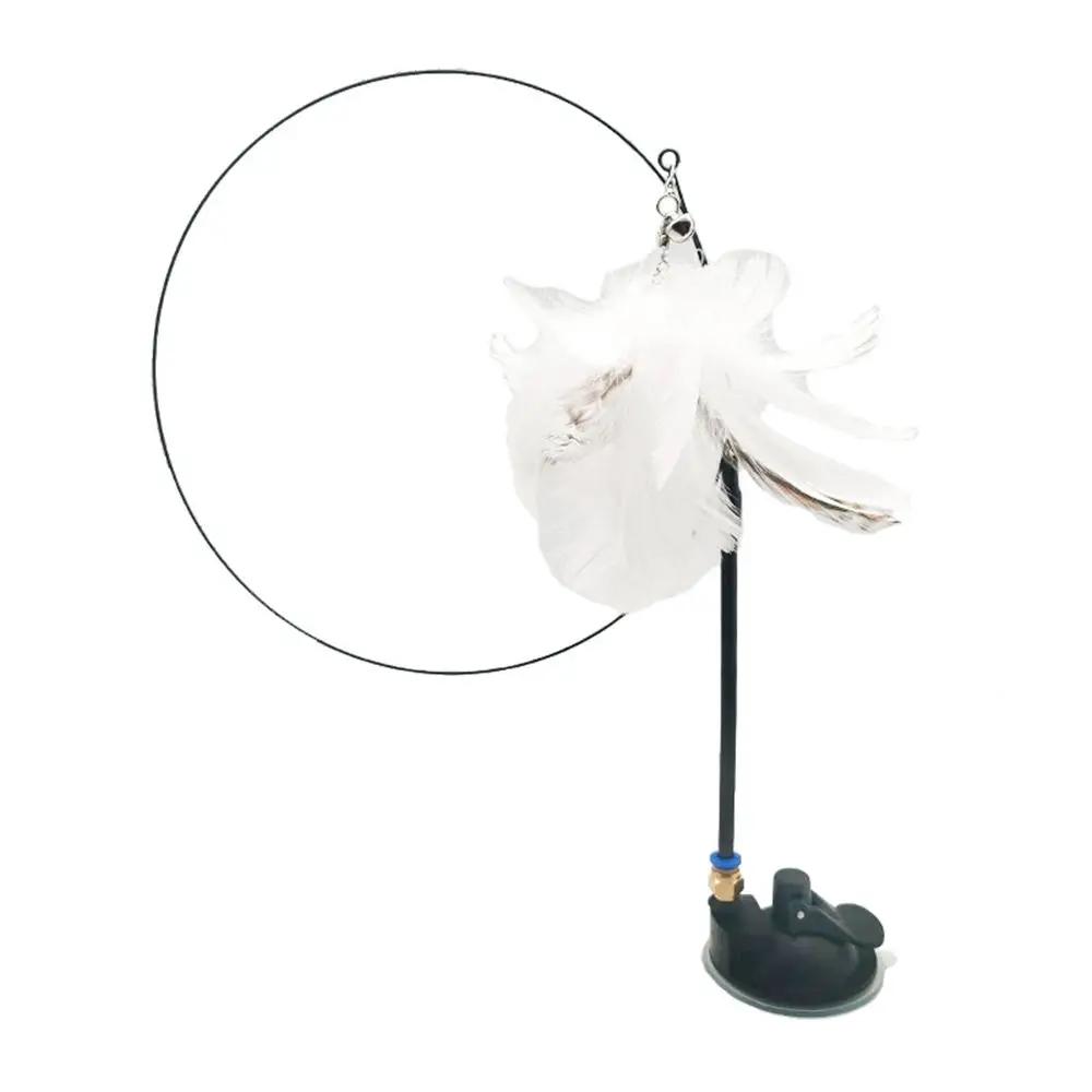 Removable Mini Free Hands With Bell Sucker Feather Bird Simulation Bird Cat Toy Cat Stick Toy Wand Toy Cat Supplies