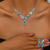Jewelry Necklace Set  Exquisite Elegant Red/Blue/Silver Etc/Zircon  Necklace Bracelet With Earrings