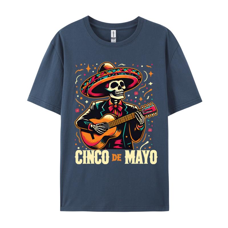 Cinco DeMayo Skeleton Skull Tshirt Funny TShirt T Shirts Slim Fit 3D Cotton Unisexs Tops Tees On Oversized