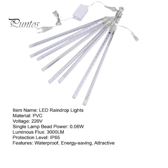 8 шт/16 шт/24 шт Метеоритный дождь Дождевые огни Высокая яркость Энергосберегающие водонепроницаемые уличные сосульки Рождественские огни Украшения для вечеринок