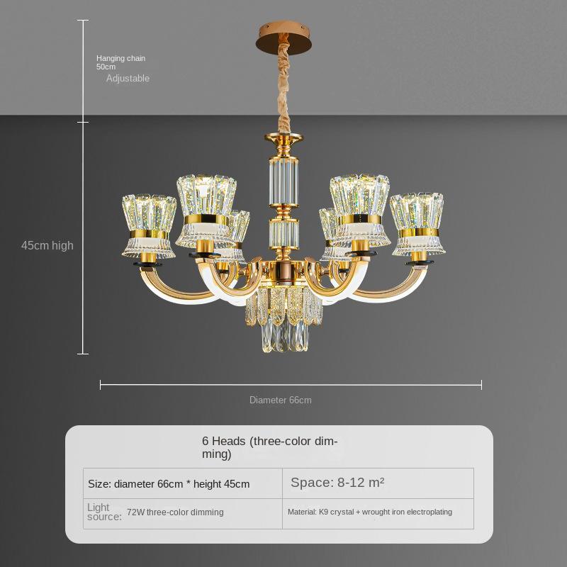 Хрустальная люстра для гостиной, современная простая атмосфера, для спальни, столовой, для гостиной, люстры