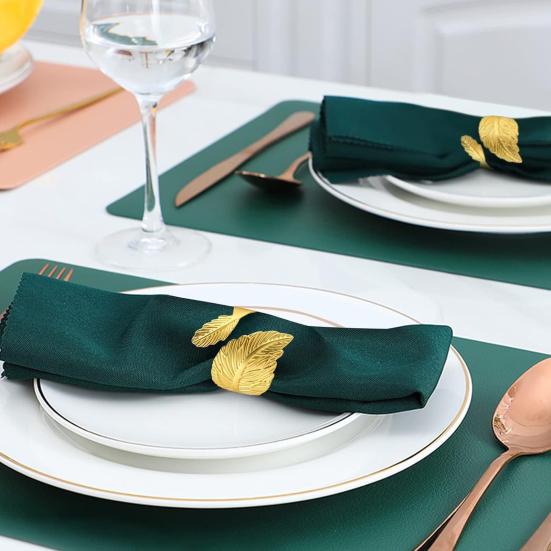 Кольца для салфеток в виде листьев, многоразовые металлические держатели для салфеток, винтажные кольца для салфеток в форме листьев для праздничной вечеринки, свадьбы, формального или повседневного декора обеденного стола