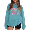 Women's Fashion Long Sleeve Loose Bowknot Printed Round Neck Sweatshirt