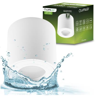 Surface-Mounted Halogen Fixed Luminaire Gu10 Round Ip44 Hermetic White 83Mm