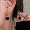 Vintage Punk Black Zircons Pendant Earrings for Women Couples New Fashion Simple Birthday Party Jewelry Prevent Allergy
