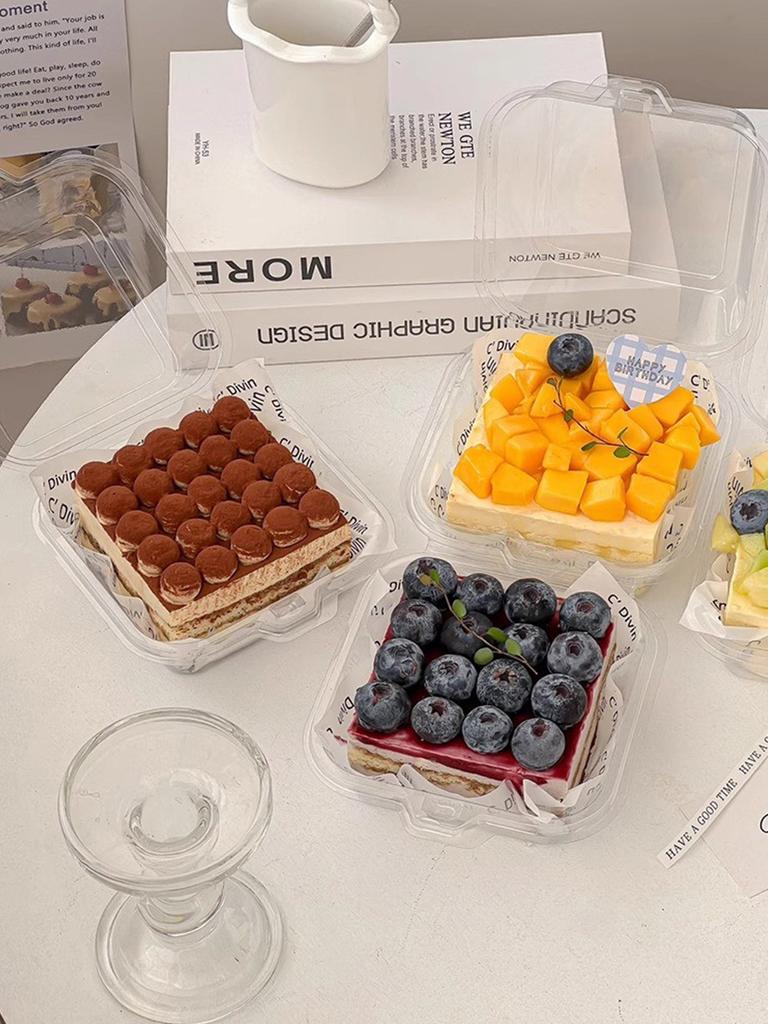 Прозрачная коробка для упаковки Тирамису, Формочки для торта, Мусс, Нарезка, Сладкий десерт, Выпечка, Западные пирожные, Разделительная упаковка