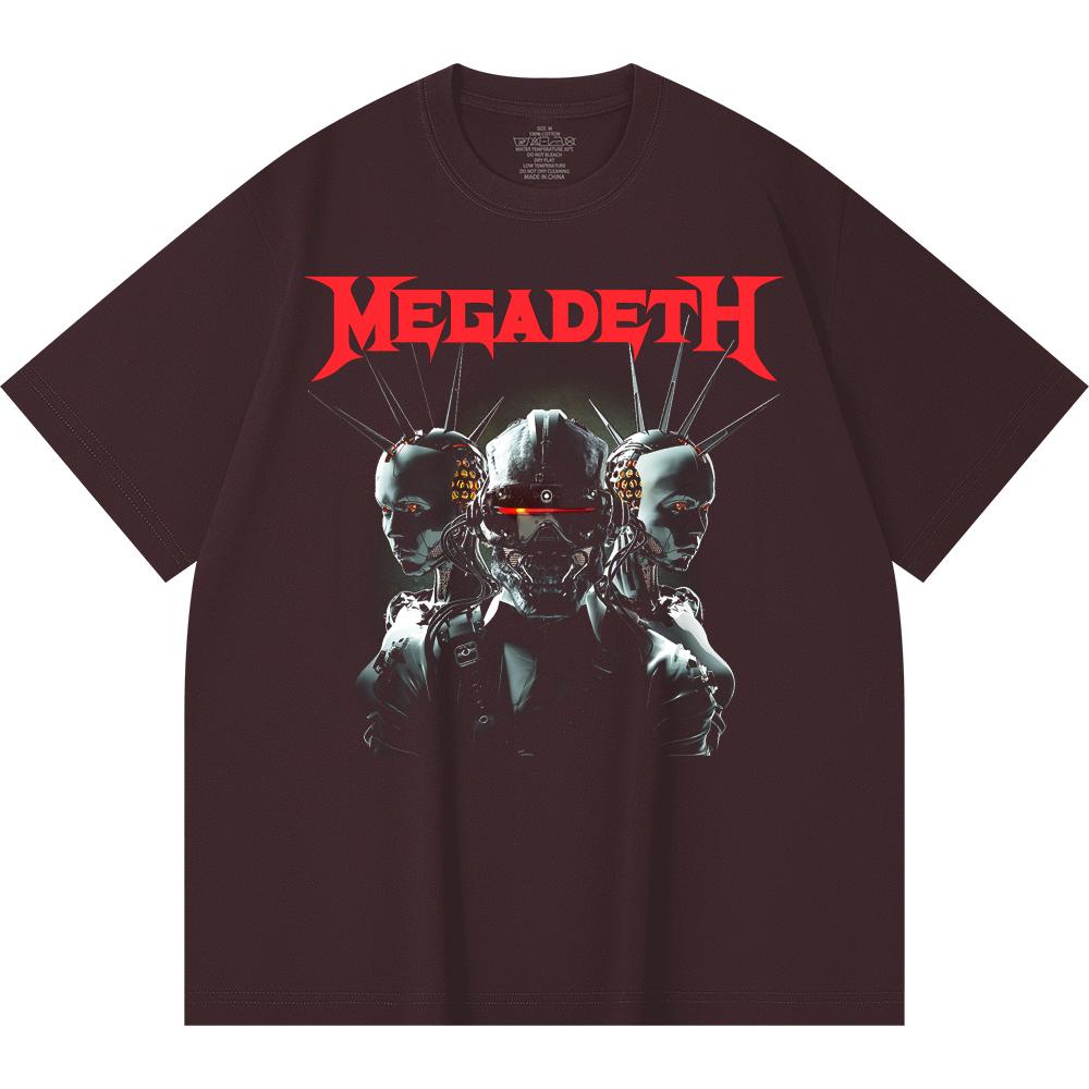 Хлопковая футболка плотностью 230 г/м² 100% Хлопок Heavy Metal Футболка с принтом рок-группы Популярная музыка Унисекс Тяжелая хлопковая футболка