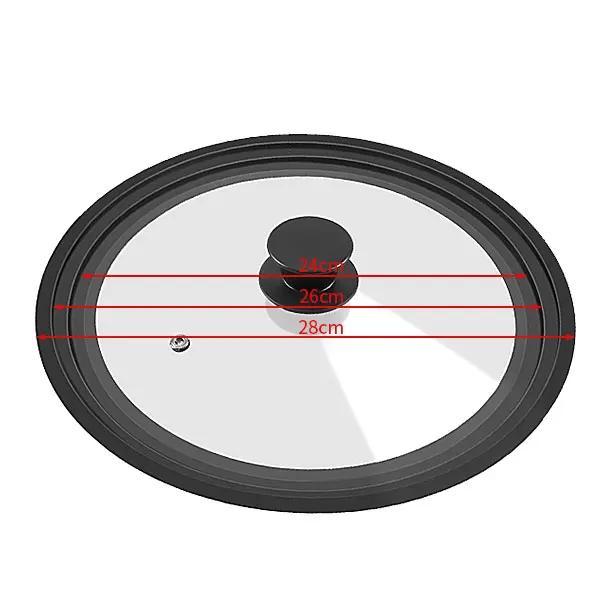 16-22-28-32 см Универсальная крышка для кастрюль, сковород и сотейников Крышка для кастрюли с термостойким силиконовым ободком и закаленным стеклом