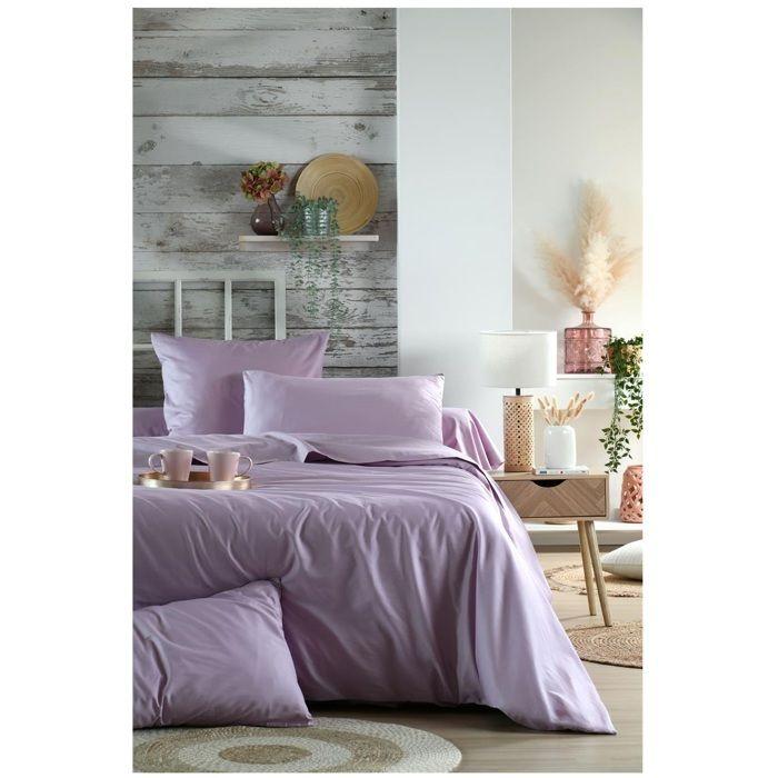 Taie d'oreiller - Elysee - Percale de coton - 63 x 63 cm - Violet