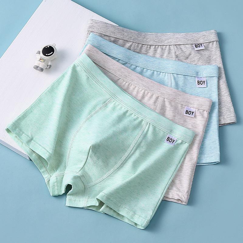 4 шт. детское хлопковое нижнее белье, боксеры для школьников, шорты для мальчиков