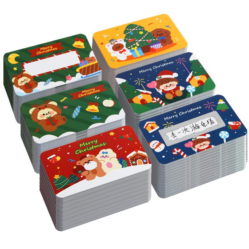 Набор рождественских скретч-карт, подарочные сертификаты DIY, призы для веселой праздничной вечеринки