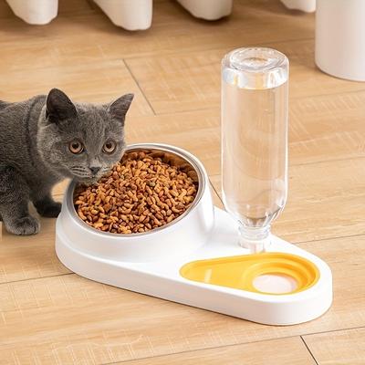 Кормушка для домашних животных 2 в 1 миска для корма для собак и кошек и дозатор воды, съемная наклонная миска для корма для кошек с гравитационной поилкой для домашних кошек
