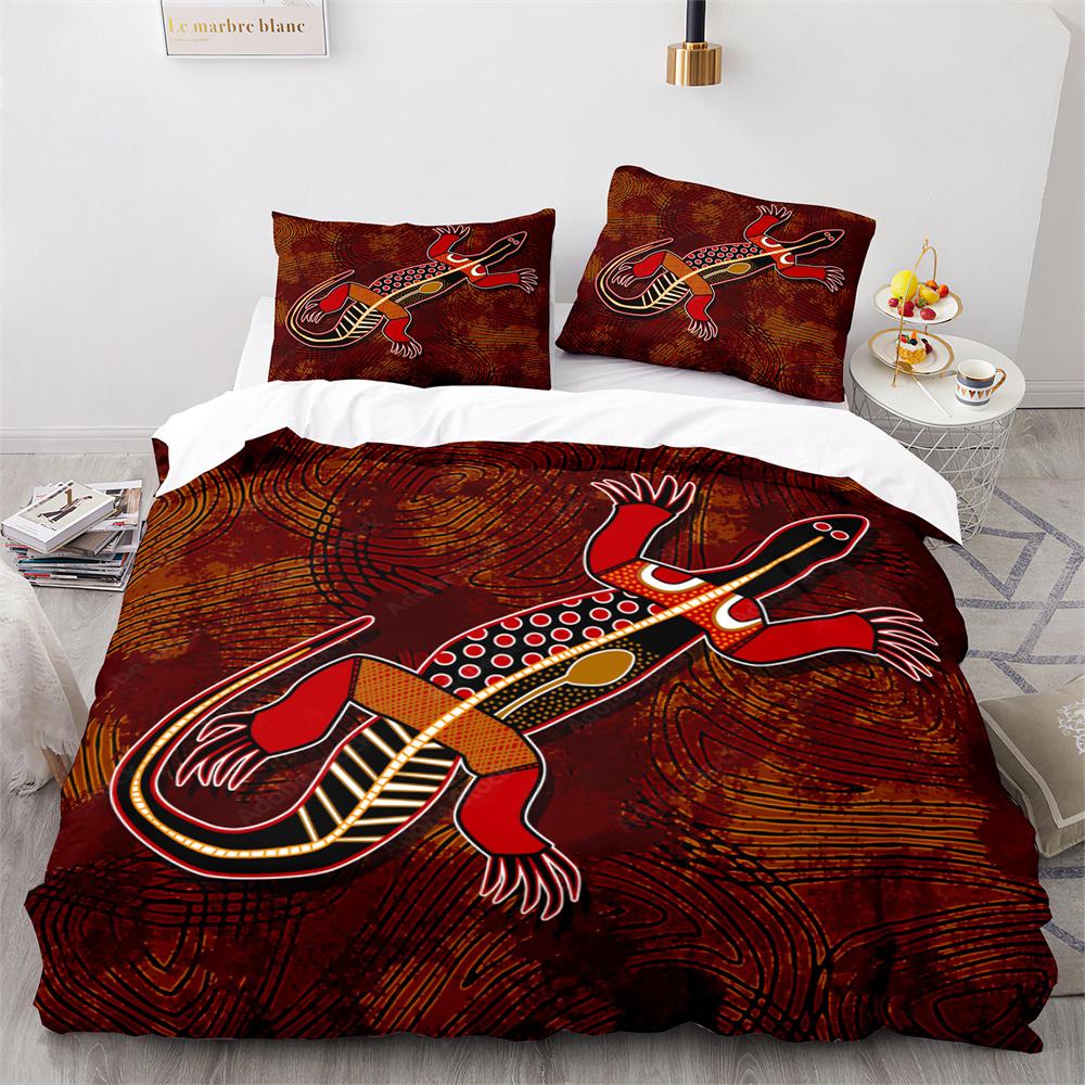 Lizard Duvet Cover Set Desert Wildlife Animal Pattern Comforter Cover King Queen Size for Adults Teens Animal Lovers Bedding Set