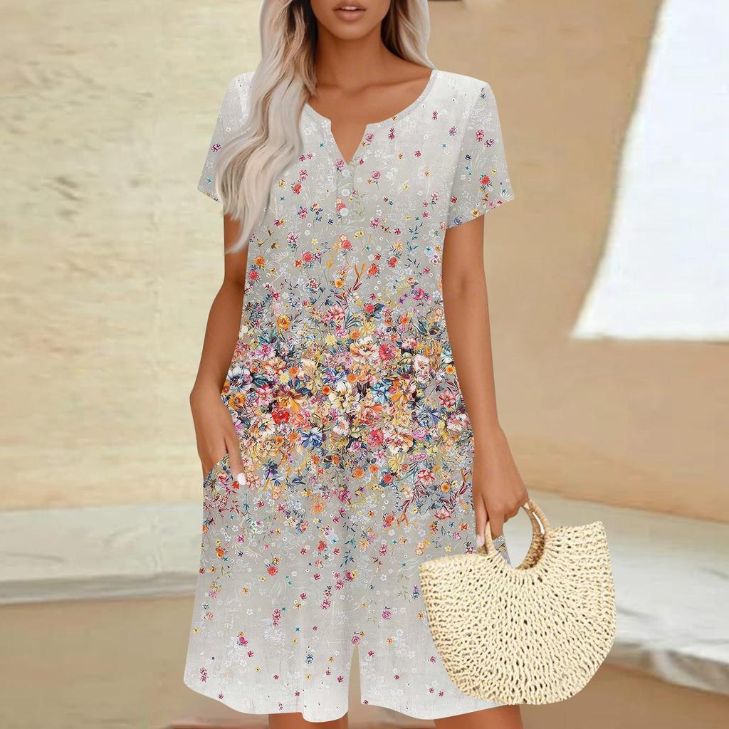 Womens Casual Short Sleeve Jumpsuit Fashion Top Jumpsuit Shorts Rompers With Pockets