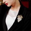 Grape Shape Pearl Rhinestone Inlaid Women Brooch Pin Collar Lapel Badge