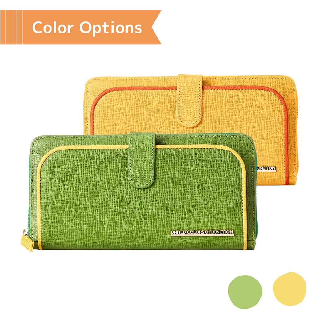 Цвета длинного кошелька удачи цветной кошелек зеленый изготовлен из отечественной коровьей кожи [United Benetton]
