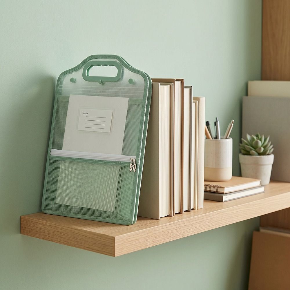 Zipper-Type A4 Document Bag Large Capacity Student Book Bag Homework Bag Test Paper Bag  Office
