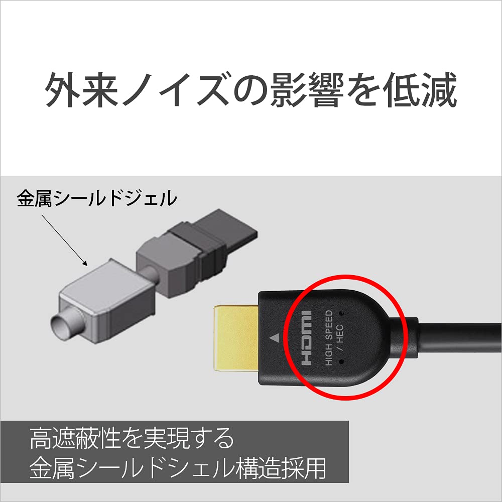 [ТВ-монитор и чистая проводка] Кабель HDMI Sony DLC-HJ10 1,0 м стандартный черный DLC-HJ10 B
