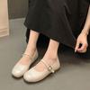 Silver Gentle Temperament Flat Bottom Light Mouth Single Shoes Women's 2025 New Summer Soft Sole Mary Jane Shoes