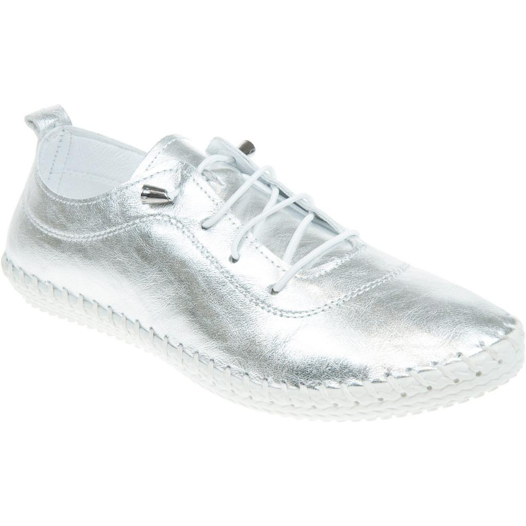 Lunar Womens/Ladies St Ives Metallic Leather Plimsolls