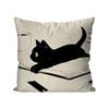 Cute Black Cat Cartoon Peach Skin Cushion Cover Kawaii Kitty Throw Pillowcase For Sofa Living Room Kids Bedroom Decor 40X40Cm