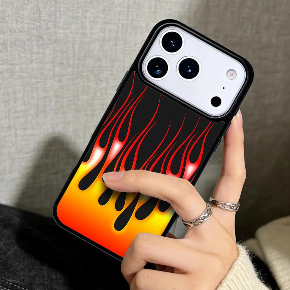 Чехол Case для iPhone 17 Air 16 Pro Max 15 Plus 11 13 Mini 14 12 Задняя крышка телефона Матовый Пламень