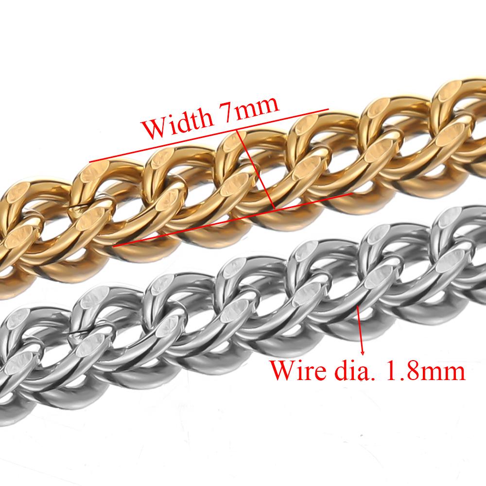 1 Meter Stainless Steel Cuban Chains Bulk for DIY Jewelry Making Crafts Bracelet  Accessories Handmade Hip Hop Necklace Findings