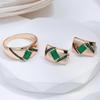 Женские серьги Kinel с темно-зеленым опалом и цирконием, винтажные черные ювелирные изделия цвета розового золота с английским цирконием