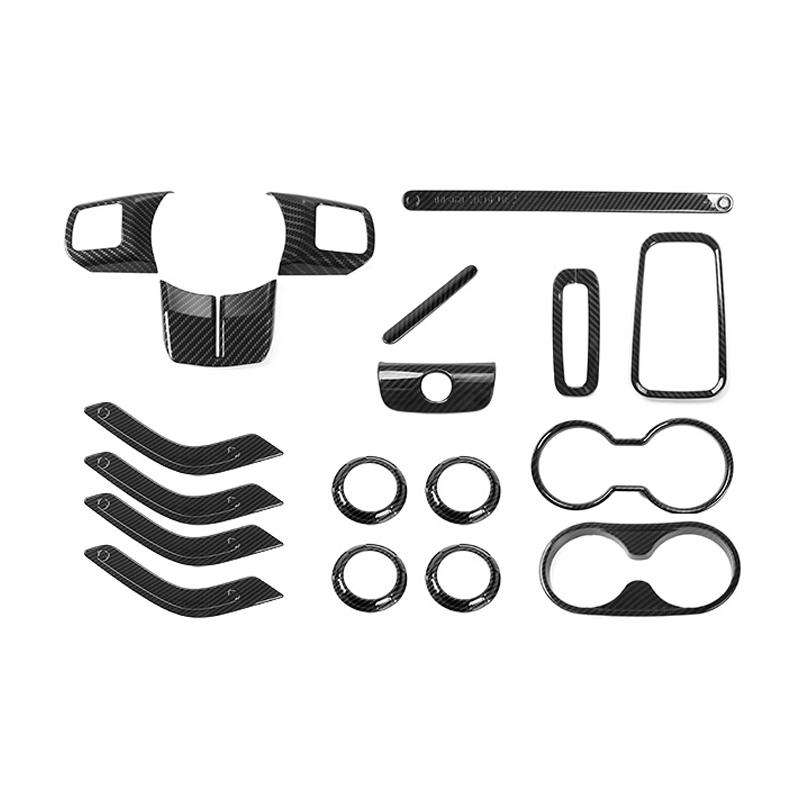 SHINEKA ABS украшение интерьера автомобиля, наклейки, полный комплект отделки, 2/4 дверные аксессуары для Jeep Wrangler JK JKU