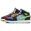 Детские кроссовки Air Jordan 1 Mid SS GS Championships разноцветные черные Opti-Yellow FD1317-007
