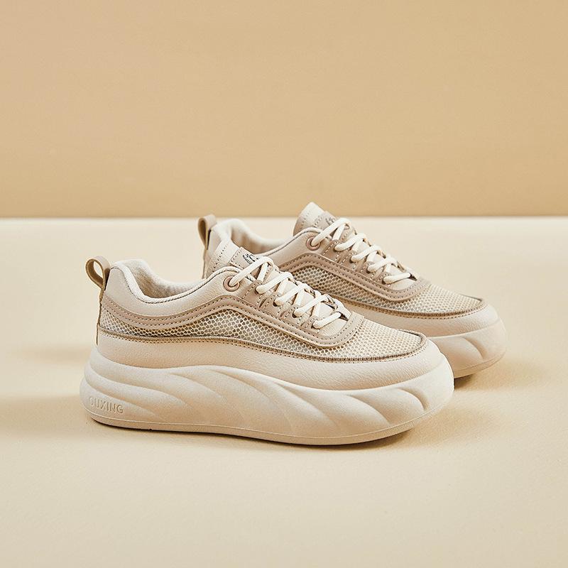 Летние новые белые туфли женские супер мягкие толстые подошвы универсальные кроссовки для сноуборда сетчатые дышащие уличные женские туфли для стрельбы