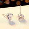 Heart Shape Moissanite Diamond 100 %925 Sterling Silver Beautiful Romantic Fashion Stud Earrings Women 'S Jewelry