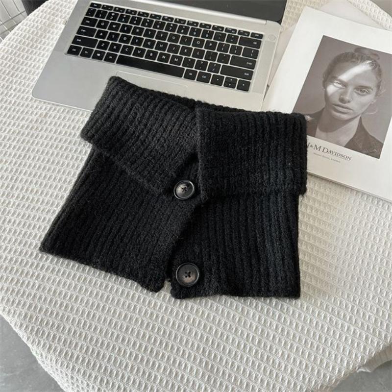 Knitted Wool Versatile Warm and Cold Neck Protection Button Shawl Neck Cover